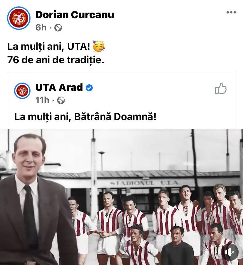 UTA a-mplinit 76 de ani. Filarmonica i-a cântat IMNUL. Călin Bibarț: „Și ce dacă plouă?” [VIDEO]