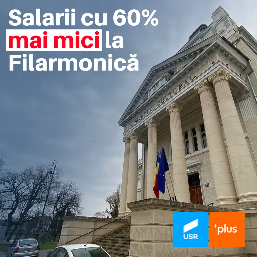 USR PLUS se opune oricărei reduceri de personal care va afecta capacitatea Filarmonicii de a presta servicii culturale
