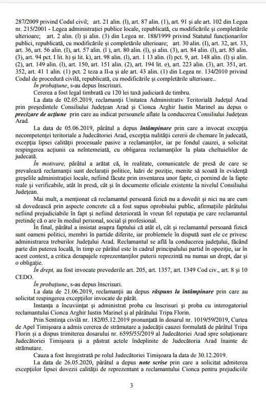 „Doctorul în drept” Iustin CIONCA a pierdut procesul cu „pădurarul” Florin TRIPA [SENTINȚA-DOCUMENT]