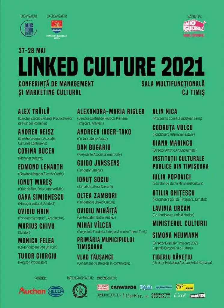 La Timișoara se radiografiază din nou lumea culturală și artistică. Joi începe conferința Linked Culture 2021. Află mai multe despre program și invitați