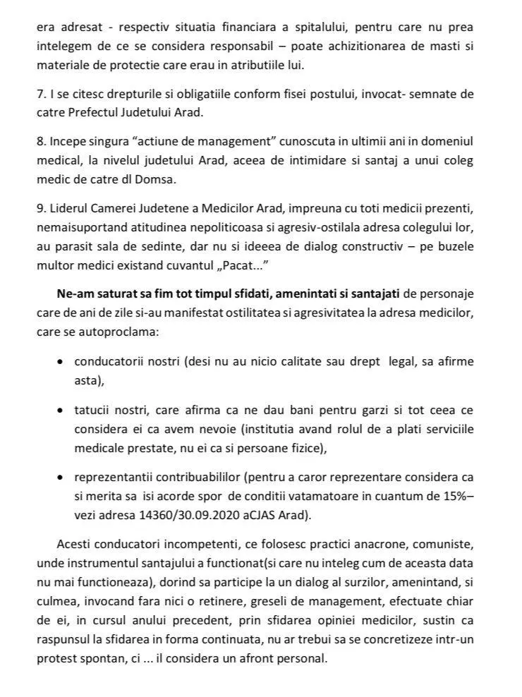 [ACTUALIZARE 3] Medicii arădeni contra acestui „personaj  sinistru”: „Opriți politica bâtei și a pumnului în gură! Suntem intelectuali, nu vagabonzi”