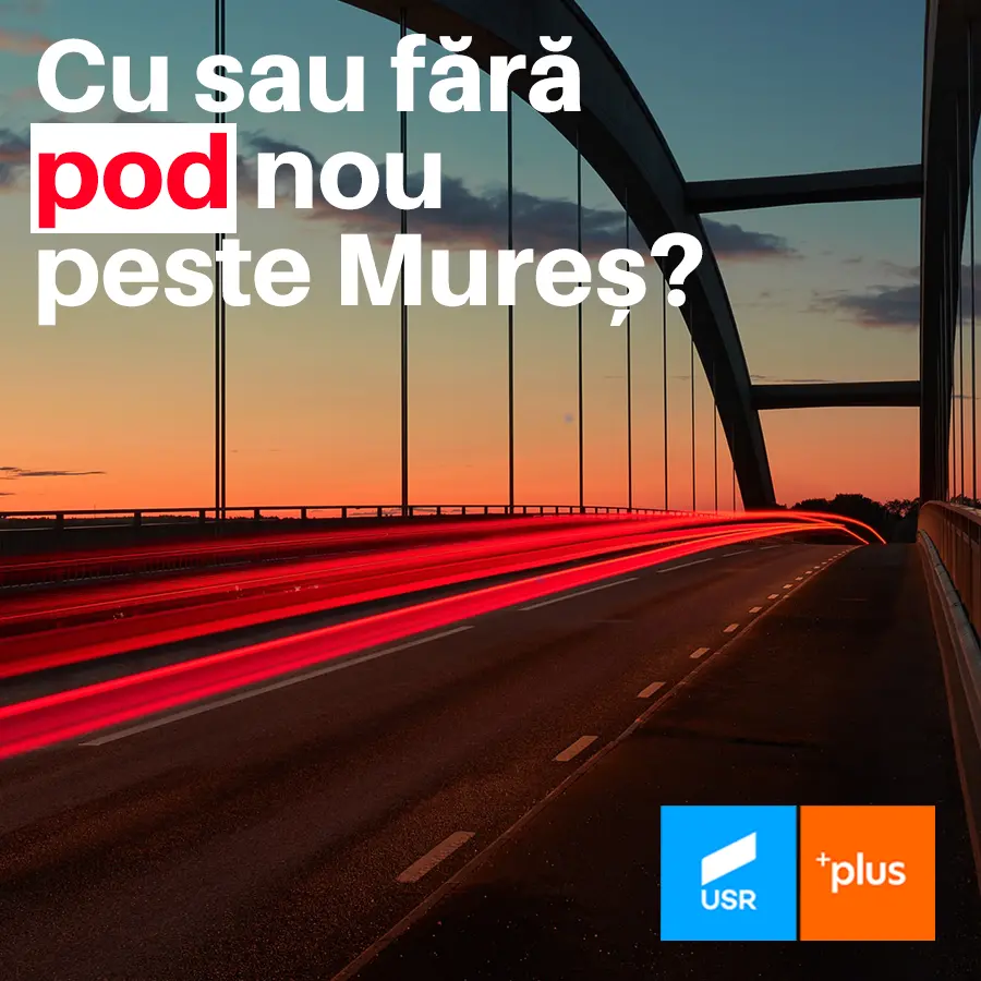 Până și USR PLUS s-a prins de minciunile lui Falcă și ne cere părerea: Cu sau fără pod nou peste Mureș?