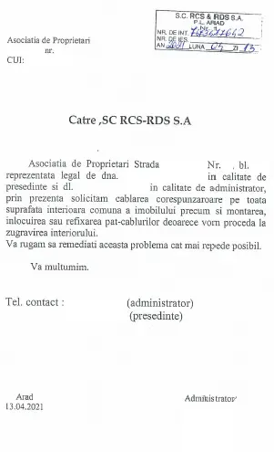 adresa catre rcs rds