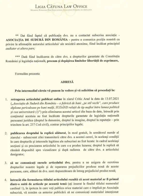 [DREPT LA REPLICĂ] Poziția Asociației de Sudură din România față de acuzele formulate de „rebelii” din rândurile sale [2]