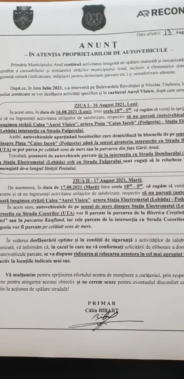 ATENȚIE unde parchezi! Acțiunea de spălare și dezinfecție a suprafețelor din municipiu a ajuns la etapa „Vlaicu”