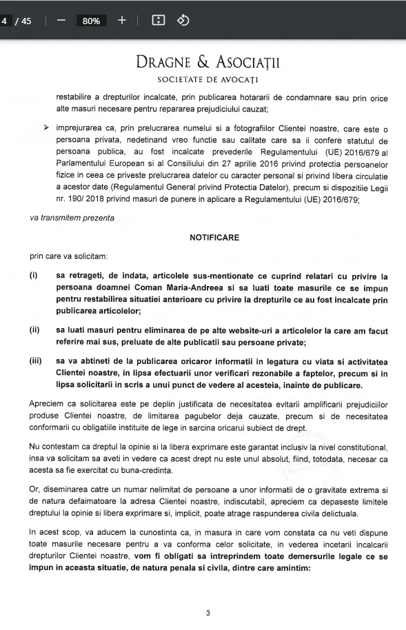[ACTUALIZARE 2] „Miss Supranaţional Europe 2018” se dă „virgină în mass-media” și somează TOATE PUBLICAȚIILE să șteargă articolele care o vizează în cauzele privind șantajele și tentativa de otrăvire a milionarului Adrian Luca. Cu cele despre „cât e de frumoasă” n-are treabă...