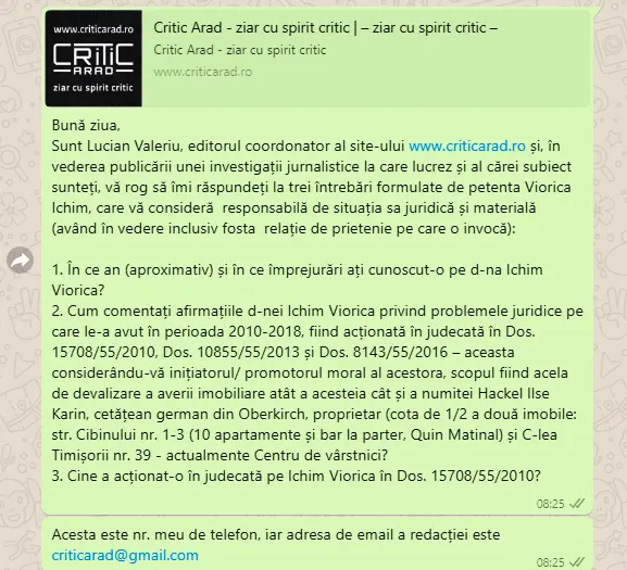 [ACTUALIZARE 6] Odiseea corupției din Justiția arădeană în cazul jafului imobiliar continuă: SCRISOARE DESCHISĂ adresată Parchetului de pe lângă Curtea de Apel Timișoara în cazul Viorica Ichim vs fostul judecător Ioana Popescu & întregul grup infracțional organizat