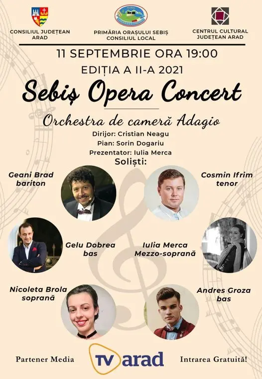 „Sebiș Opera Concert” va aduce în fața publicului un regal de muzică simfonică, în acordurile fine ale Orchestrei de cameră Adagio
