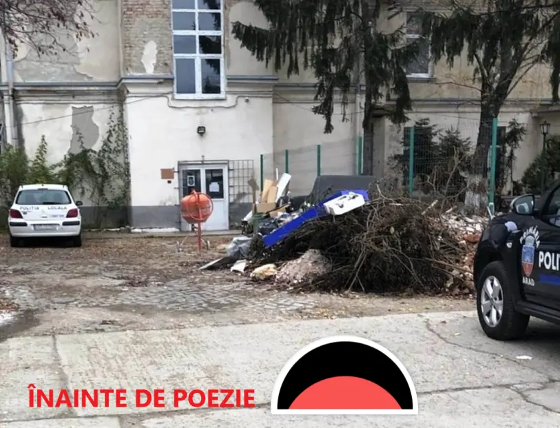 [ACTUALIZARE] POEZIA SALVEAZĂ ROMÂNIA! Ceea ce n-au reușit nici circumvoluțiunile lui Toma, nici alte organe, au reușit poeții simboliști: au curățat molozul din curtea Poliției Locale!