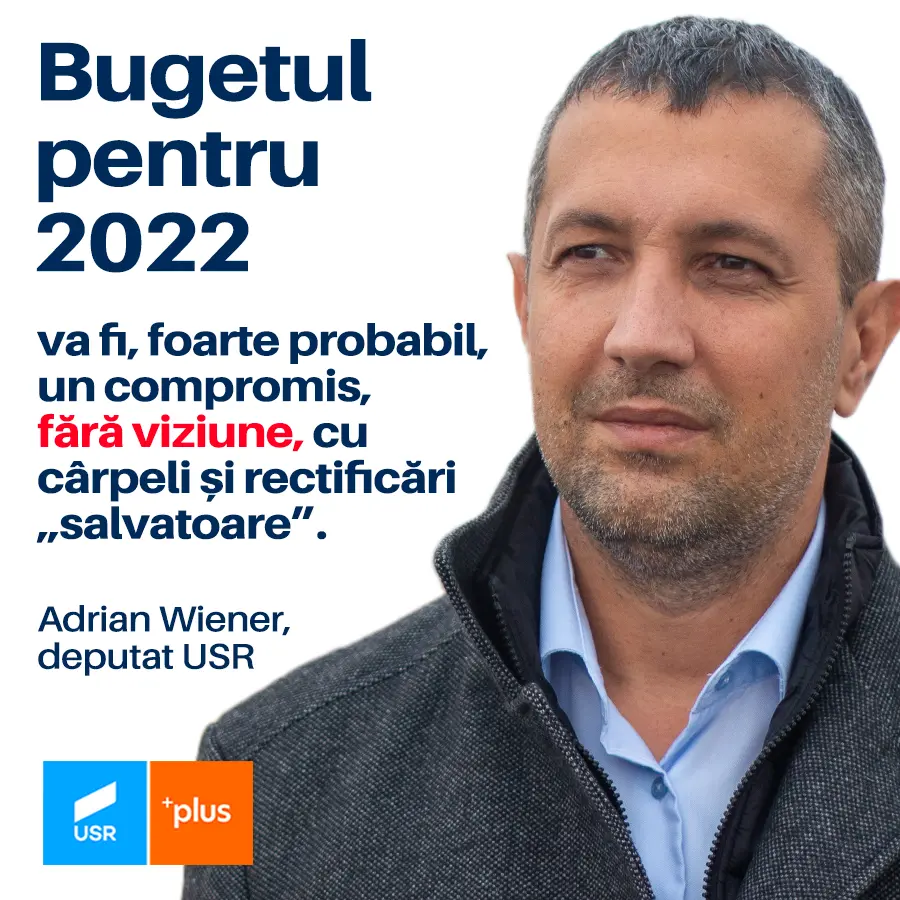 Adrian WIENER a avut o VIZIUNE: „Bugetul anului 2022 va fi un compromis FĂRĂ VIZIUNE”!
