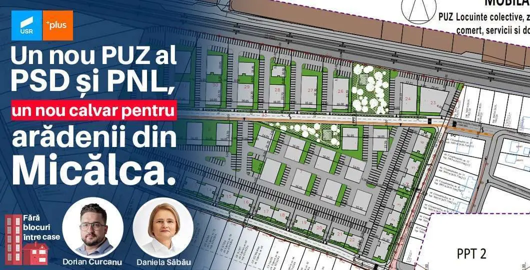USR Arad: „Primarul BIBARȚ, de fapt, nu se plimbă, ci se uită după terenuri unde se mai pot construi niște BLOCURI ÎNTRE CASE”