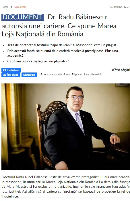 „Gala Elitelor Arădene” - concepută să promoveze o adunătură de PINGUINI-MASONI, aripa Bălănescu - umilită moral, estetic și concomitent de cea a DINOZAURILOR