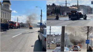 un autoturism a luat foc
