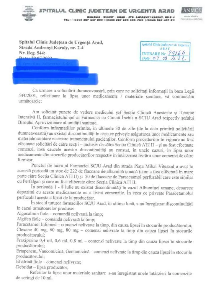Există disfuncționalități în asigurarea medicamentelor în spitale, iar pacienții sunt cei care au de suferit! Spitalul Județean Arad are și el probleme pentru că producătorii și furnizorii întârzie livrările