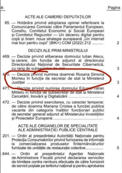 Roxana Momeu a fost numită secretar de stat în Ministerul Justiției