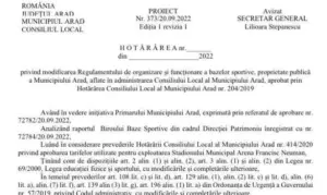 modificarea regulamentului de organizare