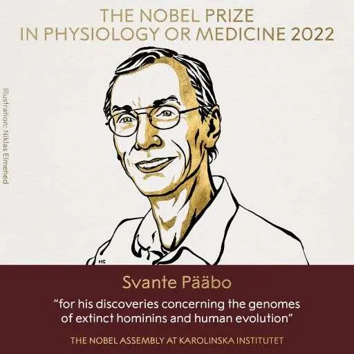 Premiul NOBEL pentru MEDICINĂ i-a fost acordat geneticianului suedez Svante Pääbo, care a secvențiat genomul hominizilor dispăruți acum 40.000 de ani pornind de la un fragment dintr-un os de deget