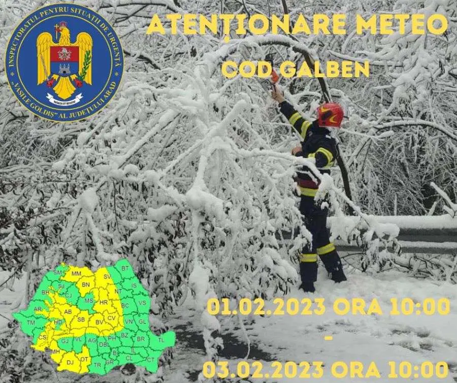 cod galben meteo arad