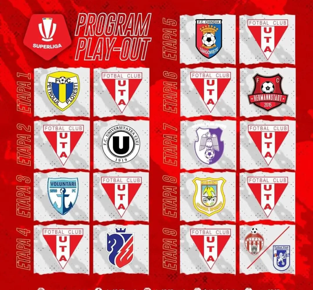 progamul play-out-ului. 9 meciuri