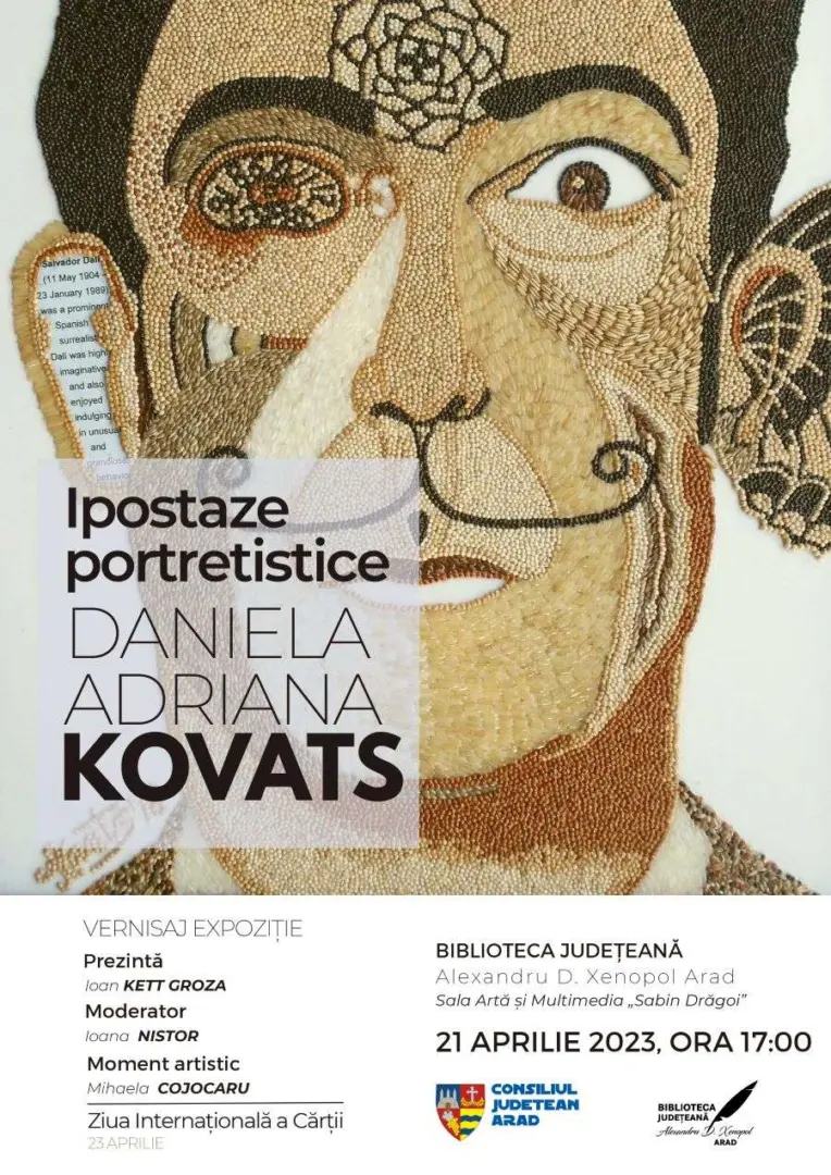 „Ipostaze portretistice” în mozaic cu semințe: o inedită expoziție de artă la Bibliotecă