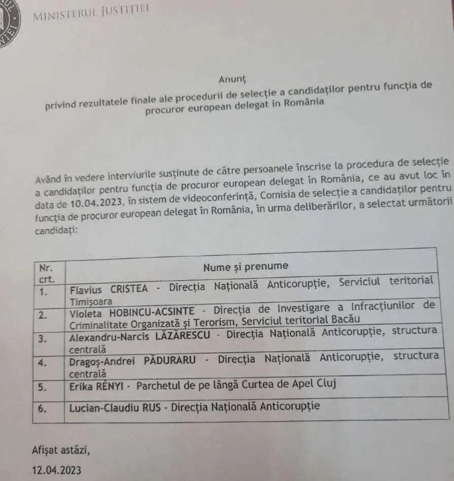 Procurorul Lucian Rus părăsește Structura Centrală a DNA și revine la Timișoara în funcția de Procuror european delegat