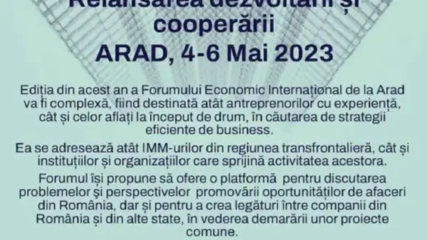 Forumul Economic Internațional ”Relansarea dezvoltării și cooperării”.