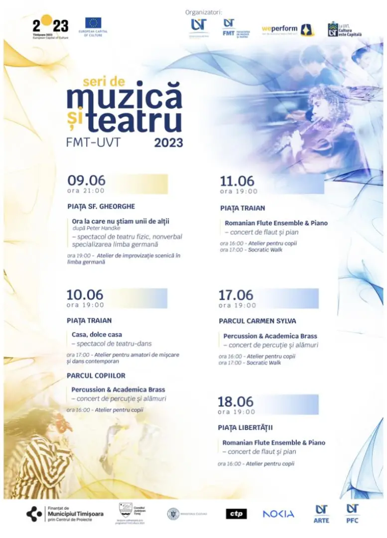 Universitatea de Vest din Timișoara anunță programul seriei de evenimente „WePerform – Seri de muzică și teatru” 2023