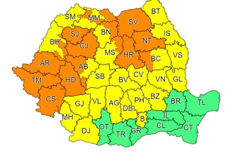 harta cod portocaliu galben 11 iunie 2023 1