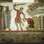 taierea capului Sf Ioan Botezatorul fresca medievala