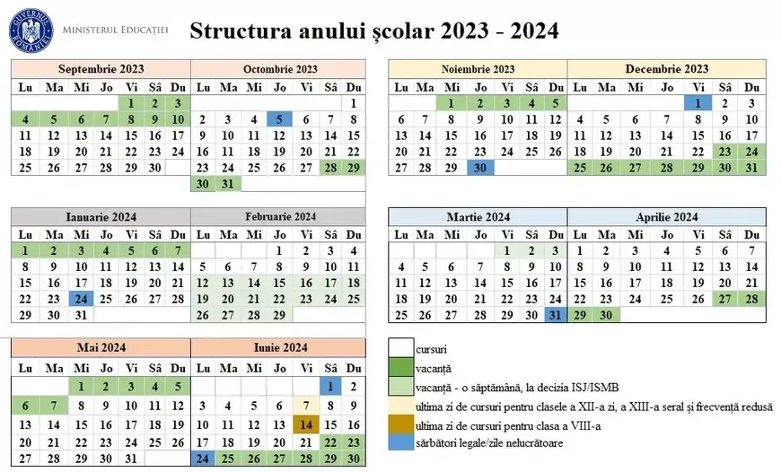 calendar an scolar 2023 2024