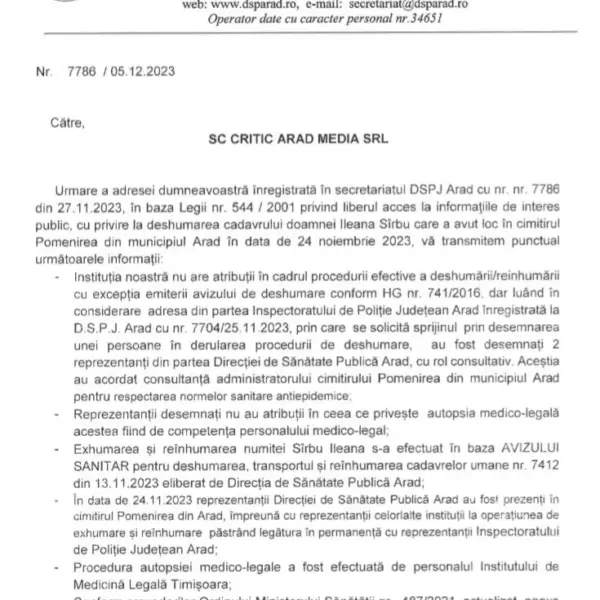 raspuns dsp deshumare pag 1