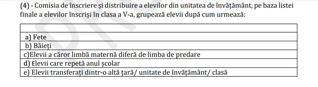 distribuire gimnaziu