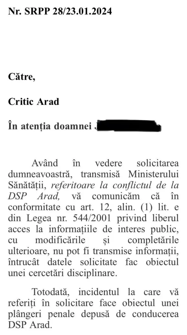 raspuns ms scandal dsp arad