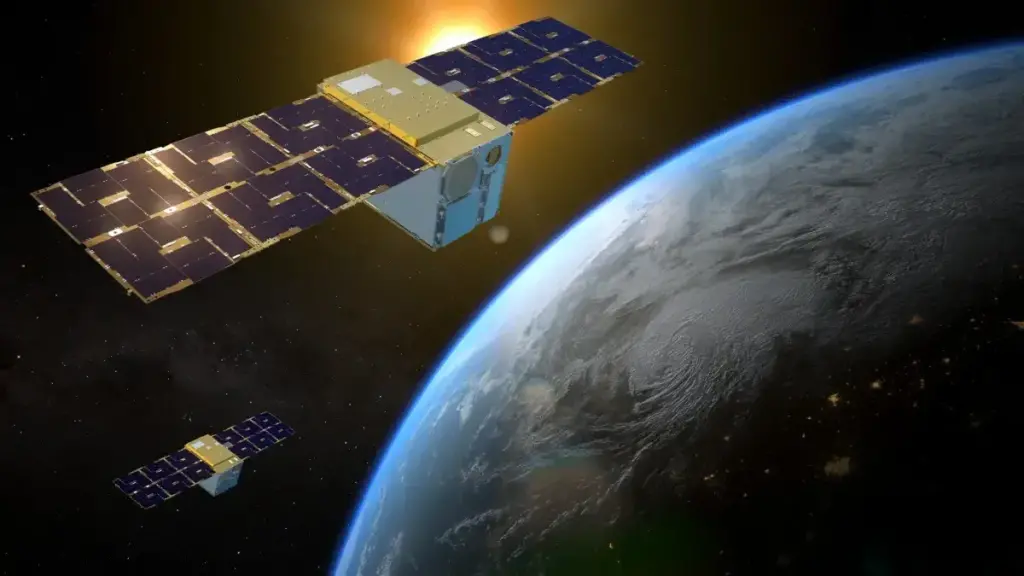 satelit. satelitul european ers-2 arde deasupra pacificului