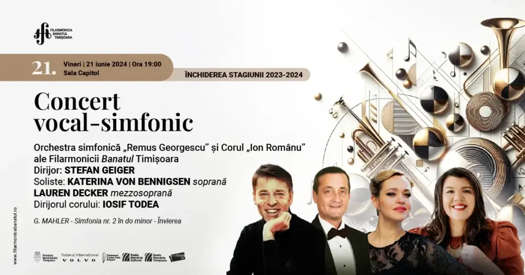 Simfonia nr. 2 de g. Mahler încheie stagiunea 2023/2024 a filarmonicii banatul timișoara 4 simfonia