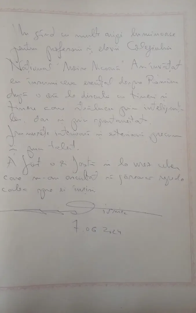insemnare visniec cartea de onoare a cnmn arad