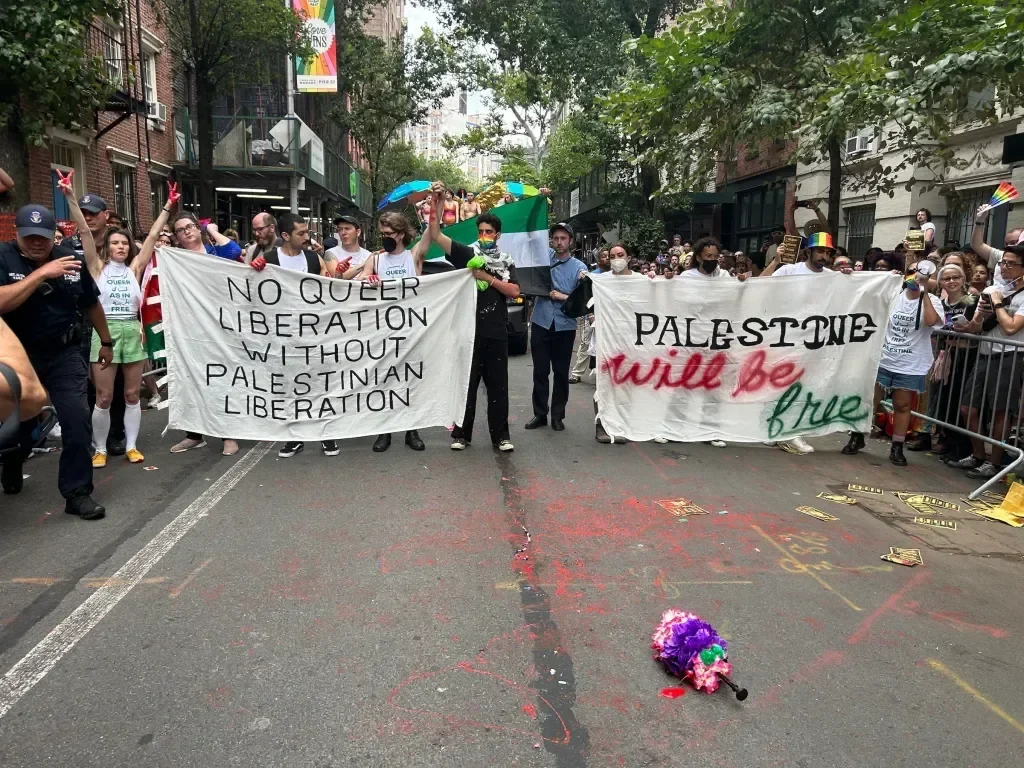 protest infront large