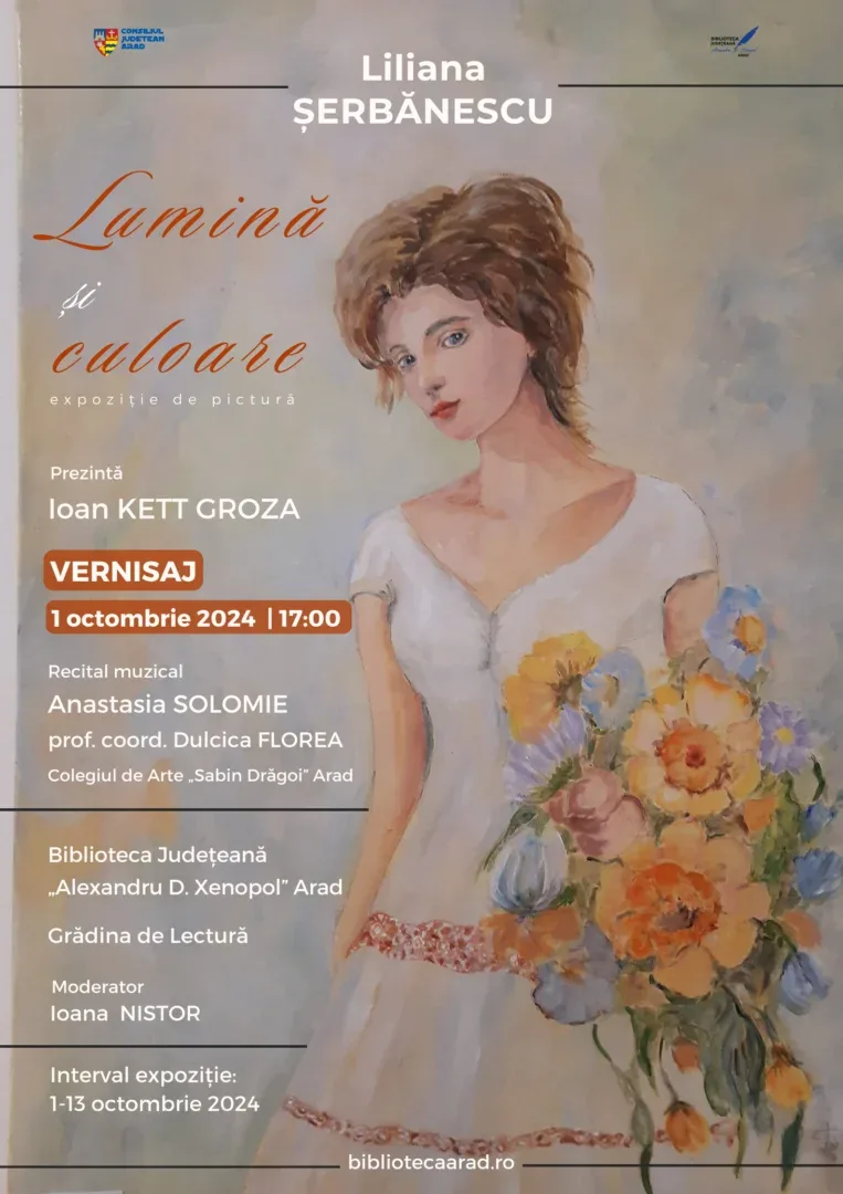 afis 1 octombrie 2024 vernisaj expozitie pictura biblioteca arad 1