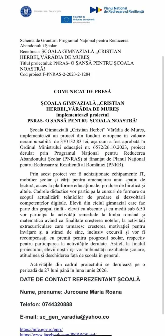 pnras scoala varadia