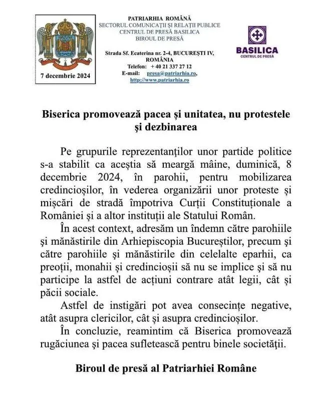 comunicat bor