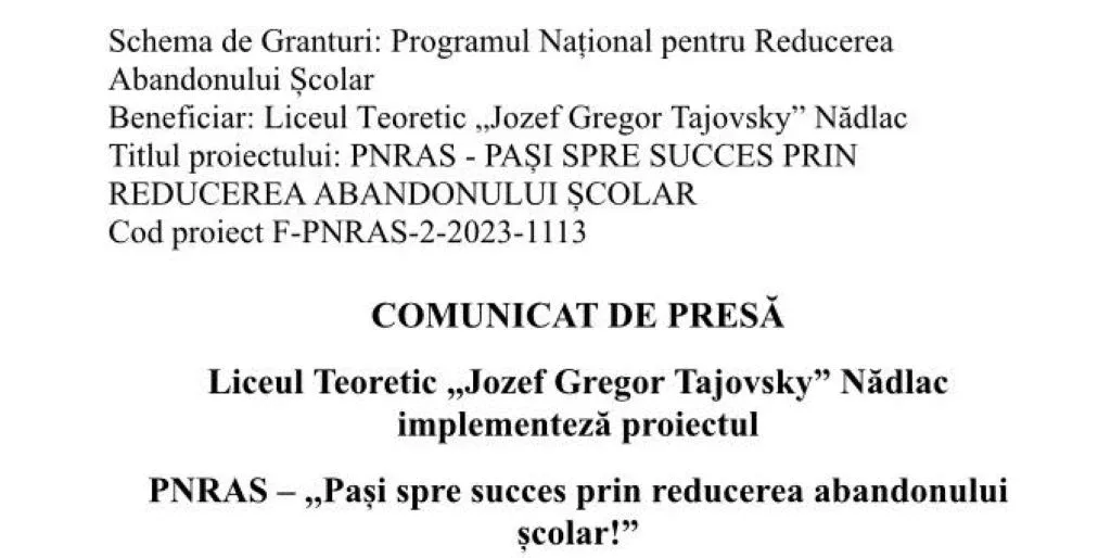 comunicat nadlac pr