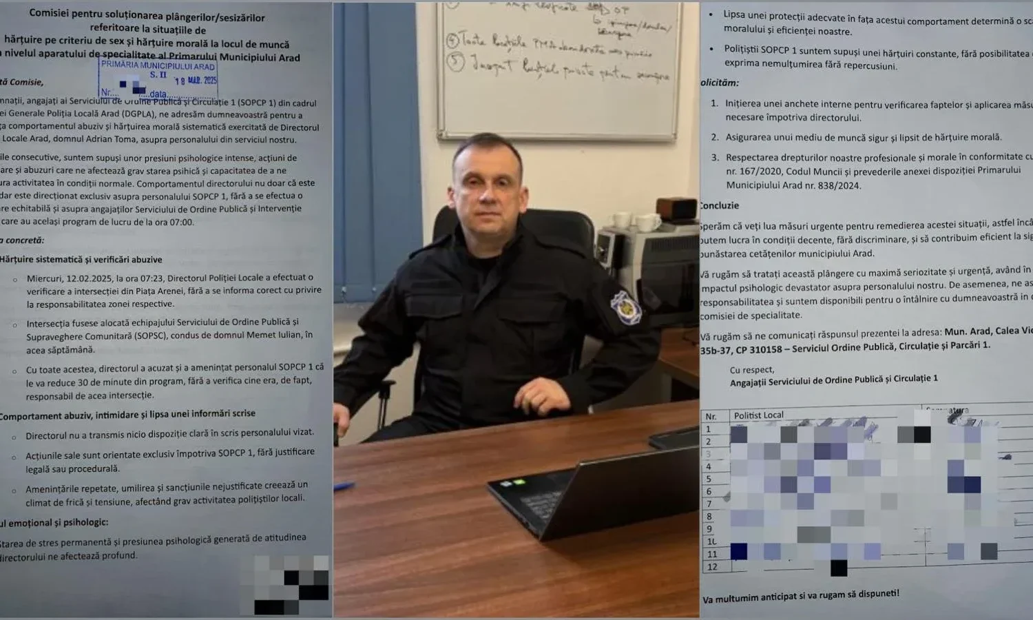 abuz și intimidare la vârful