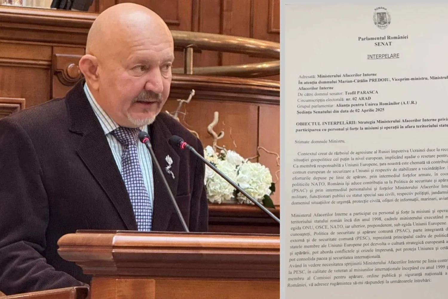 senatorul teofil parasca - interpelare