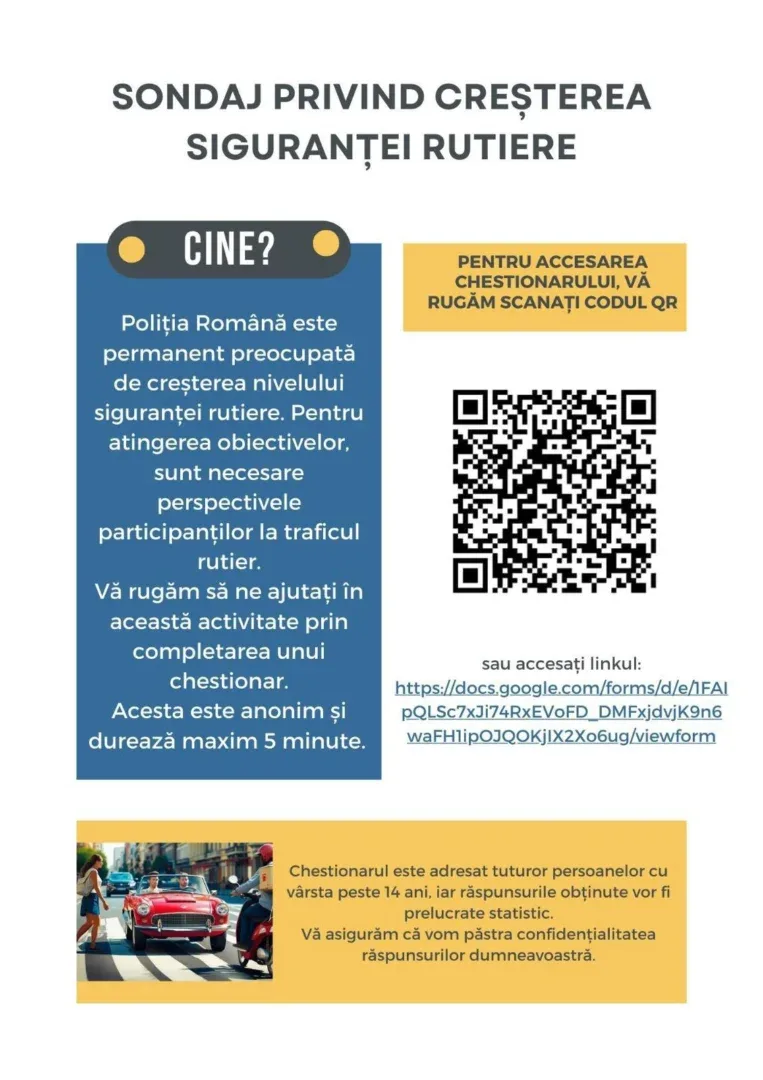 Ipj arad | în opinia ta, cum putem crește siguranța rutieră? | completează chestionarul online 2 sondaj ipj arad