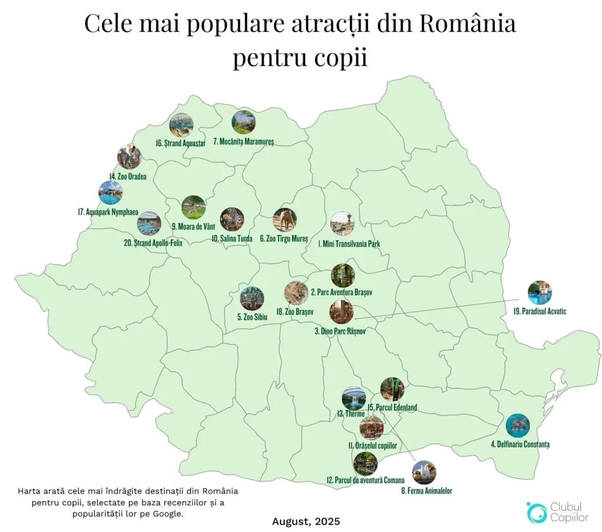Aradul, pe harta celor mai iubite destinații pentru copii | zooland, printre atracțiile de top din românia 3 harta cu cele mai populare atractii pentru copii din romania 1
