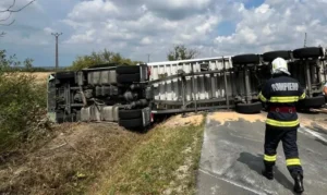 autotren încârcat cu grâu