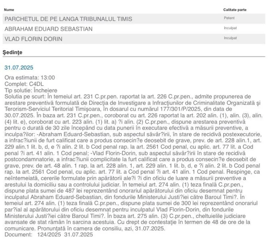 arestati in lipsa furt posta tm