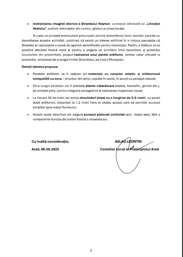 Leontin aslău - listă de propuneri după dezbaterea privind „planul de acțiune pentru gestionarea zgomotului în municipiul arad” 4 lista3