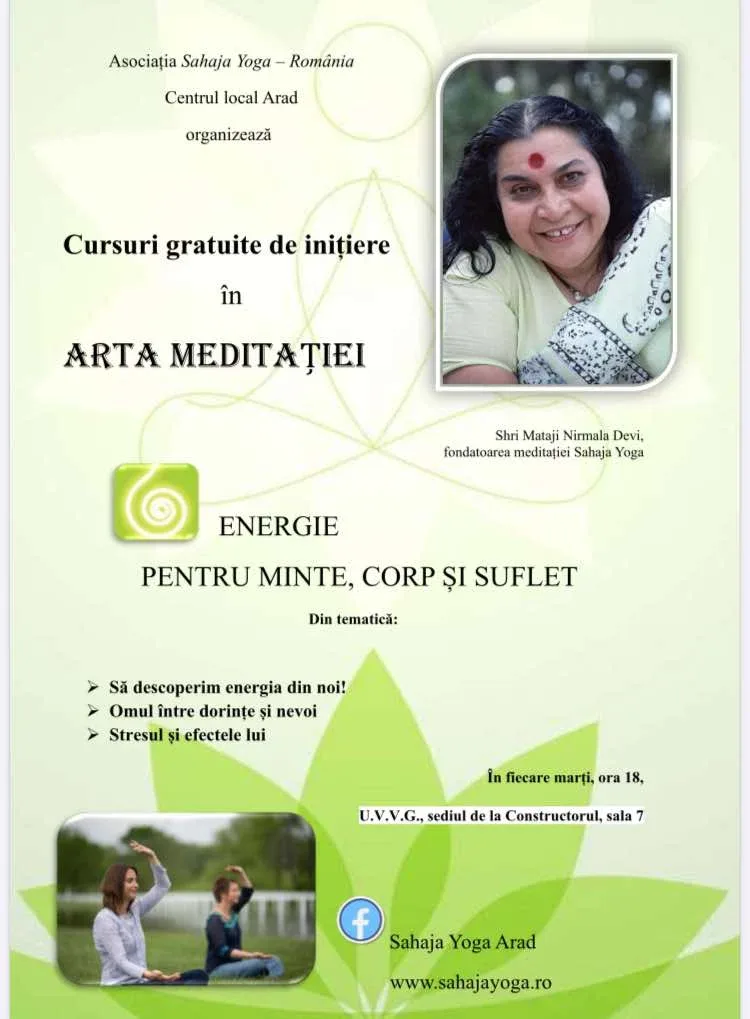 Invitație la... Meditație | cursuri gratuite organizate de asociația „sahaja yoga – românia” 2 afis cursuri sahaja yoga