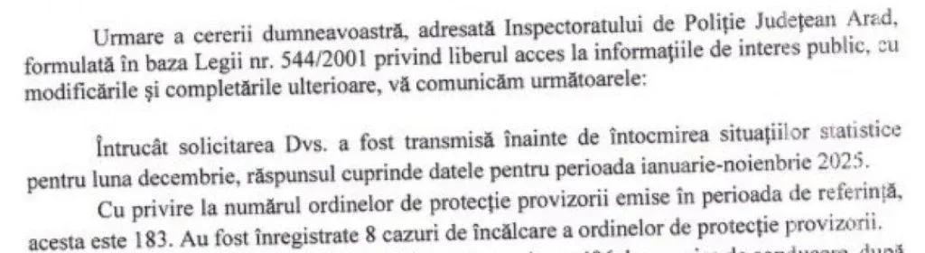 Violența domestică în arad - tabloul anului 2025 2 raspuns 544 ipj arad 1